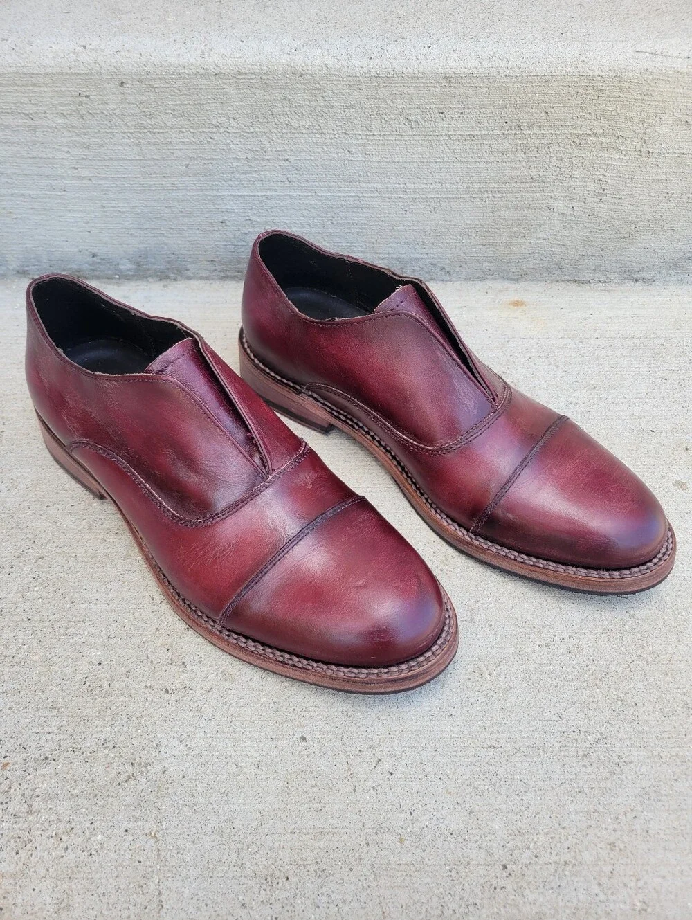 Freebird Men's Detrick Oxford Dress Slip On Leather Low Heel Oxblood Size 10